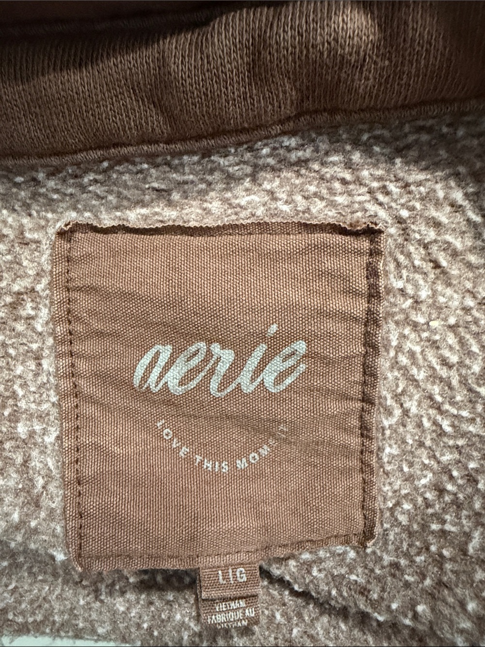 Aerie Half Snap Pullover Sweatshirt, Brown Size Lg - Picture 4 of 9